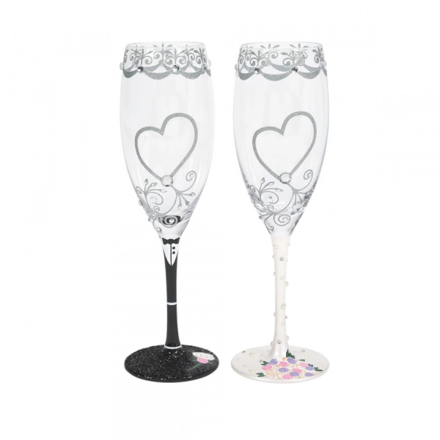 Mr & Mrs toastglazen set (set van 2)