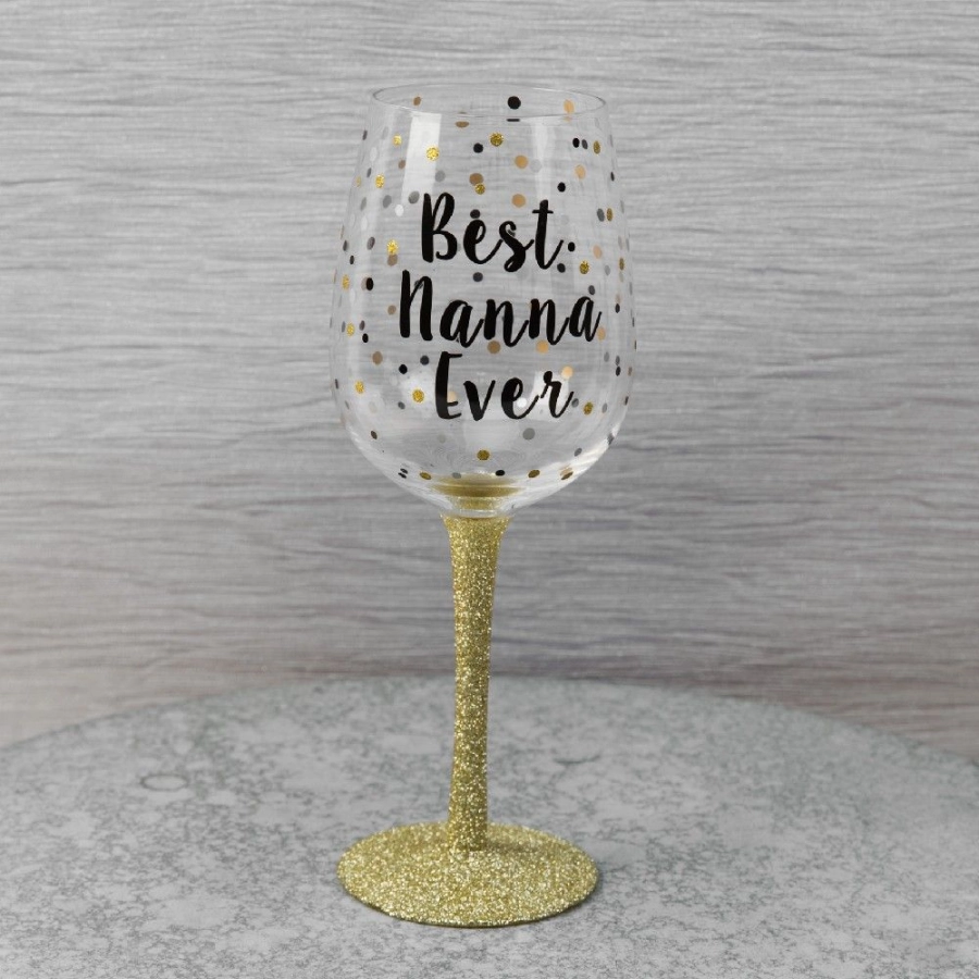 Wijnglas 'Best Nanna Ever' - voor oma