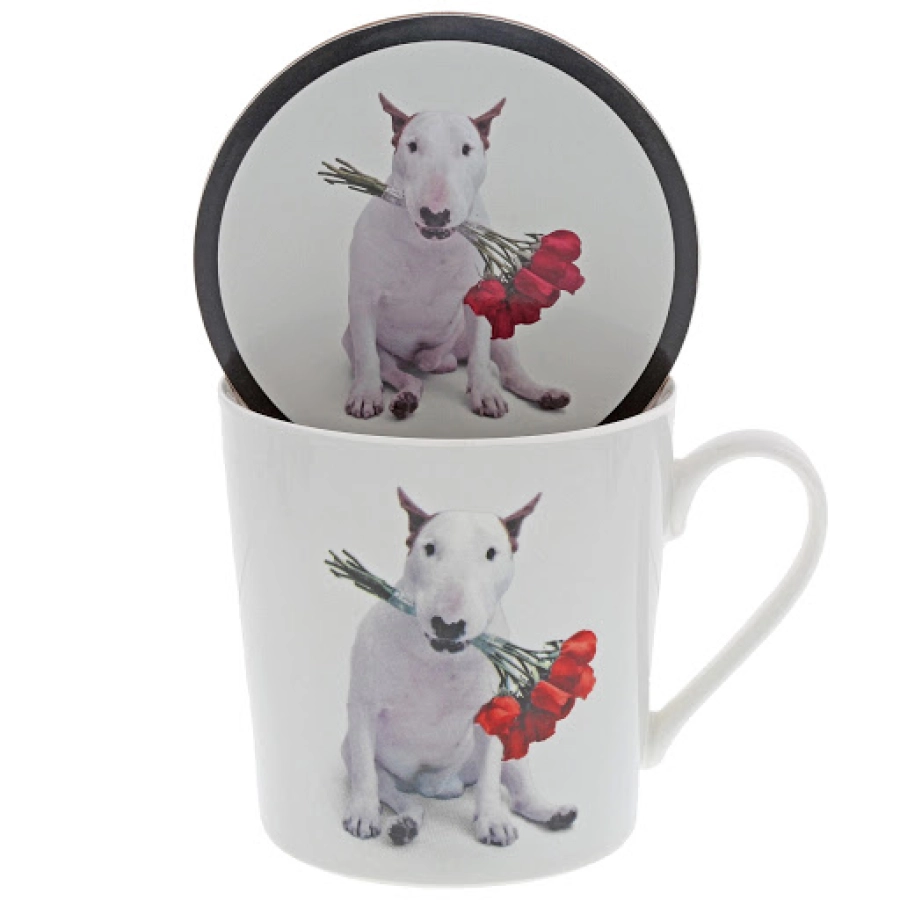 Jimmy the Bull Red Roses Mok en onderzetter