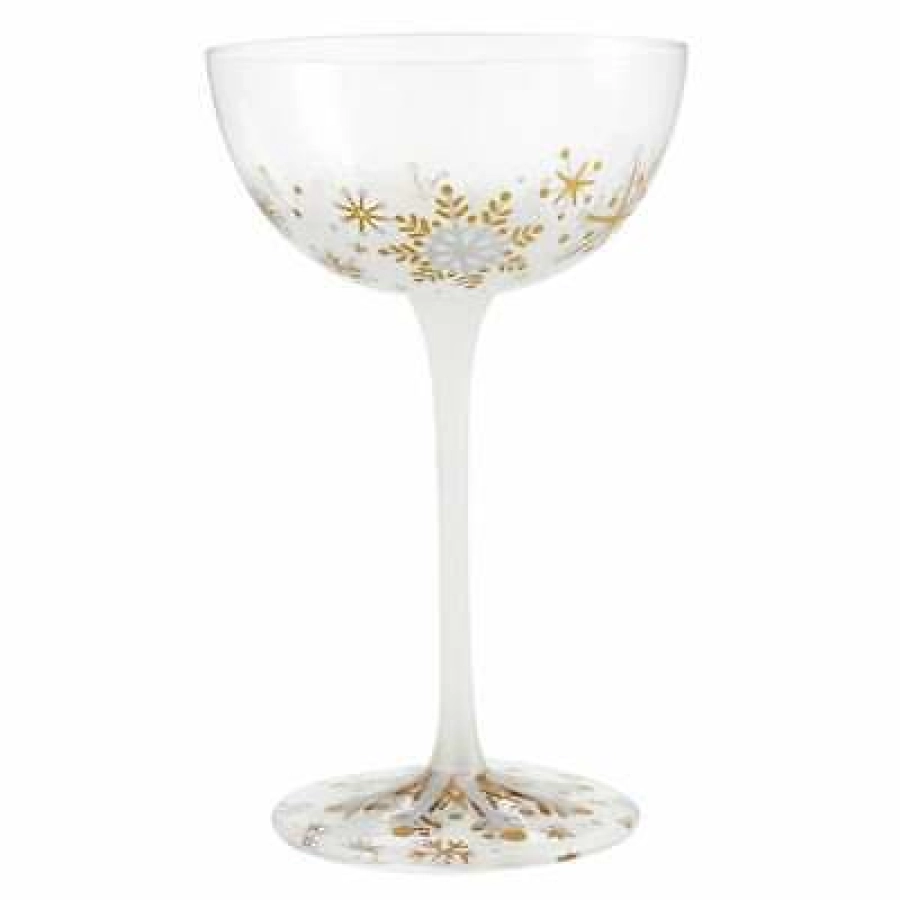 Coupe glas eerste sneeuwvlokken