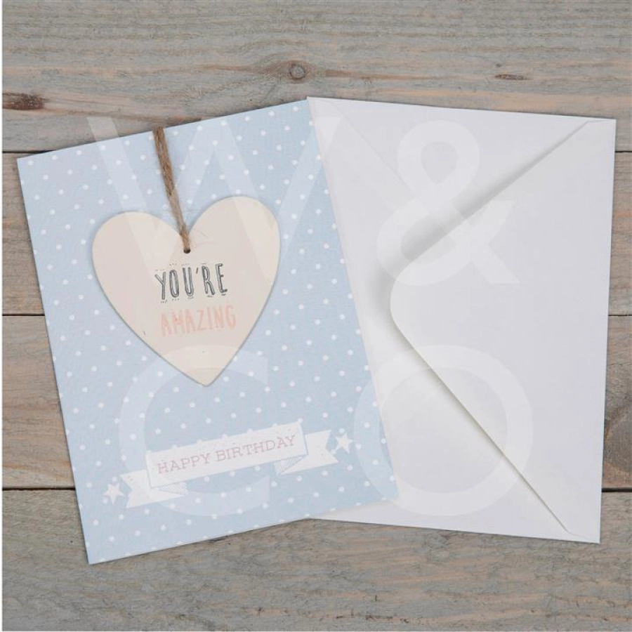 Unieke Kaart met houten hanger - YOU'RE AMAZING