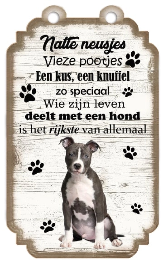 Spreukenbordje American Staffordshire Terrier