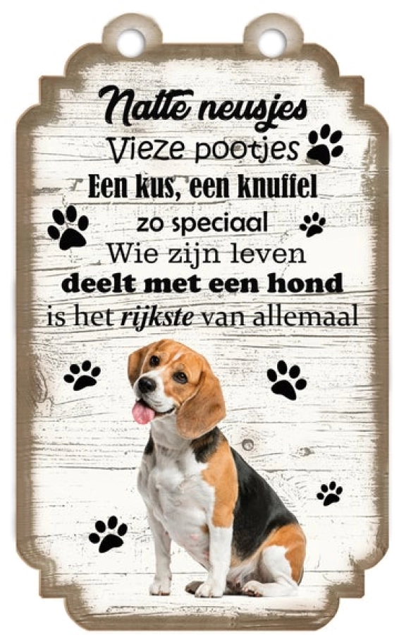 Spreukenbordje Beagle