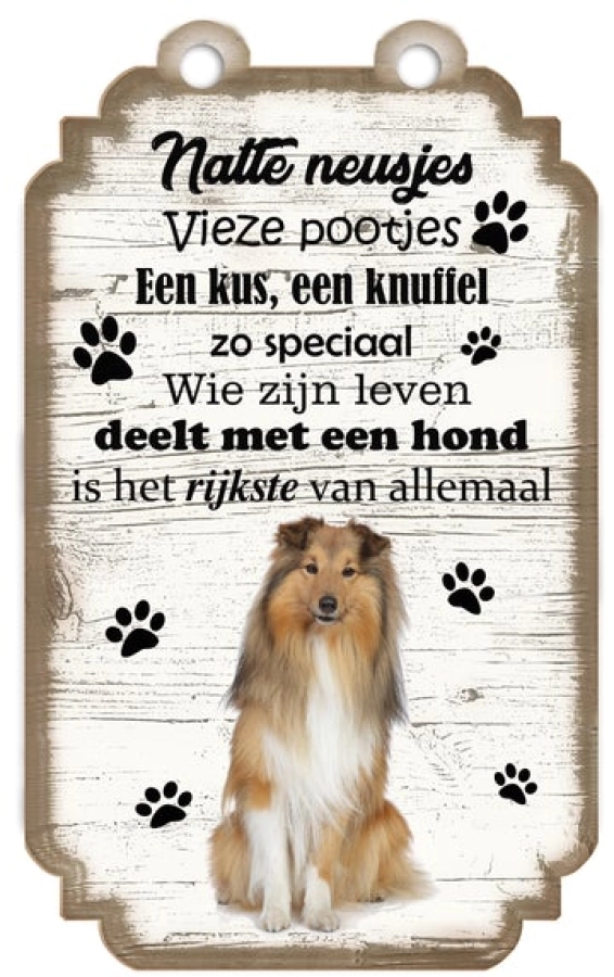 Spreukenbordje Shetland Sheepdog