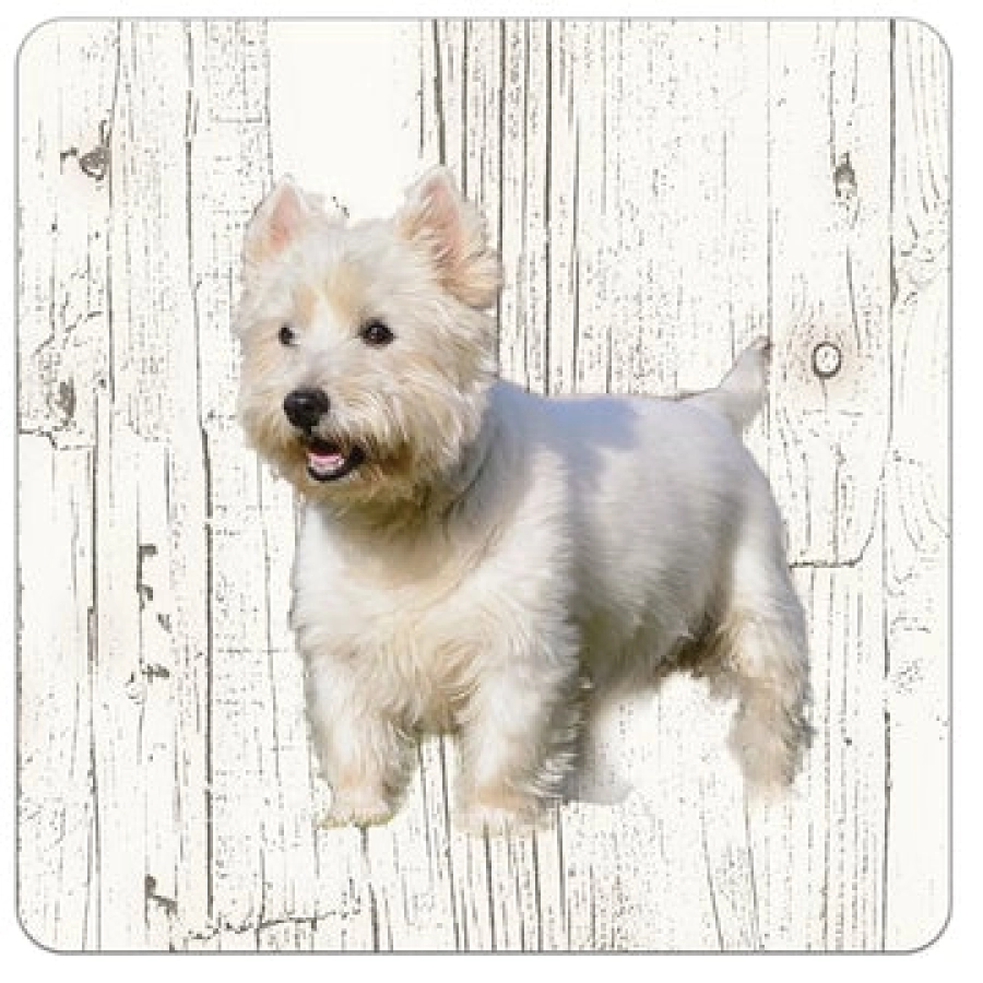 Houten onderzetters West Highland White Terrier