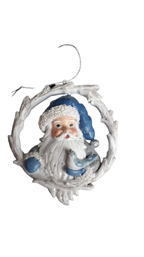 Kerstman met vogel ornament