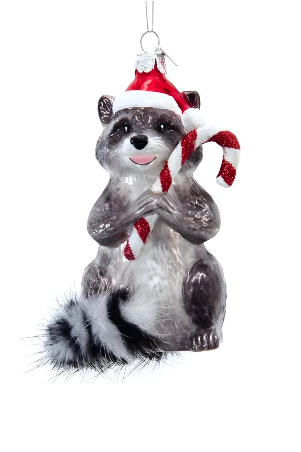 Wasbeer met snoepstok ornament