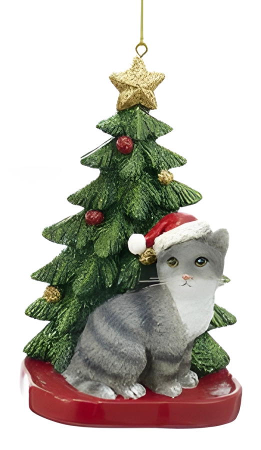 Ornament kat - grijs