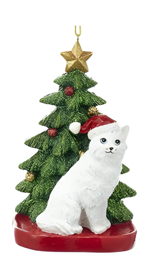 Ornament kat - wit