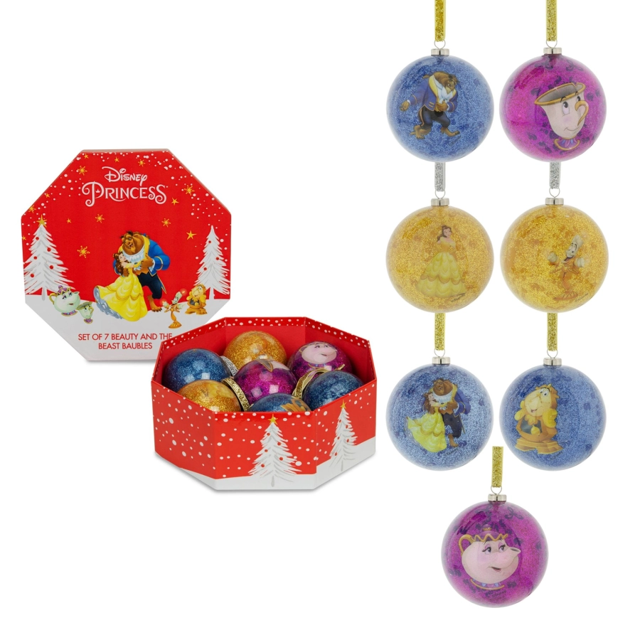 Disney Beauty and the Beast Kerstballen Set (7-delig)