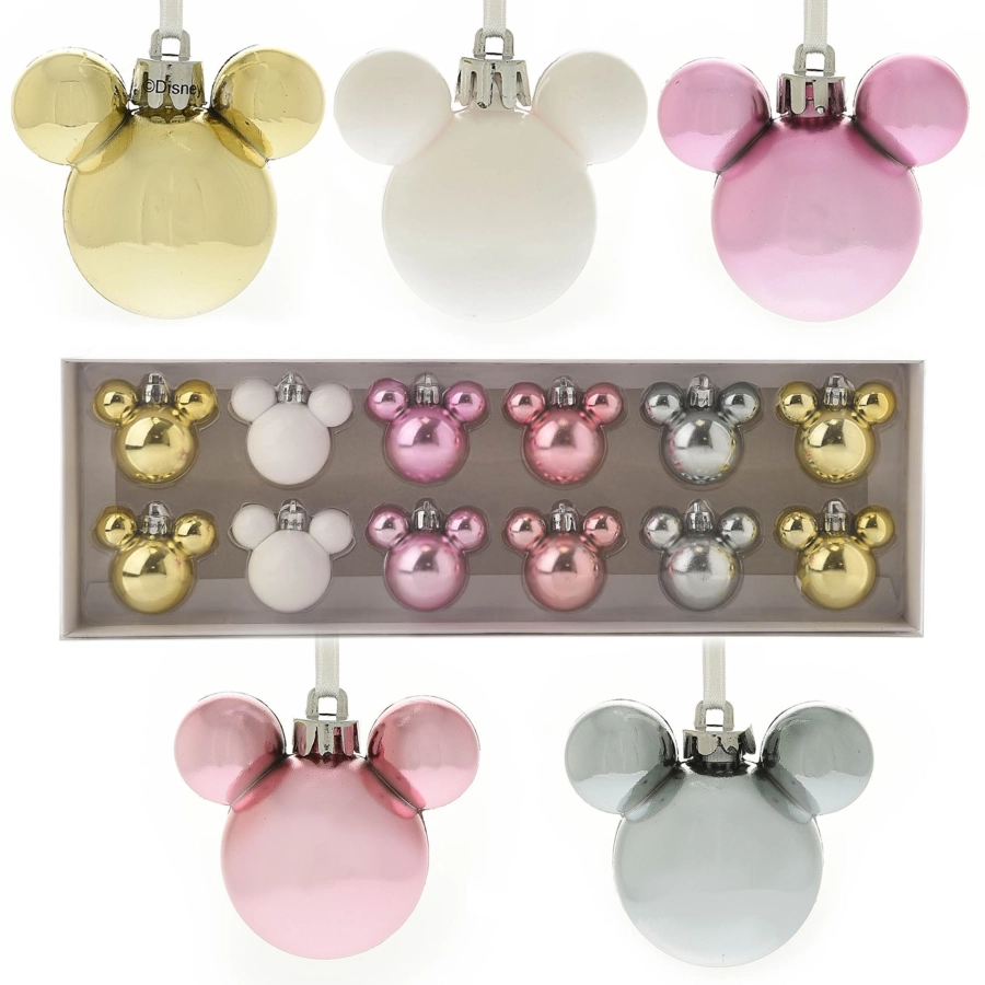 Disney set van 12 mini Mickey kerstballen – vrolijke Disney kerstdecoratie