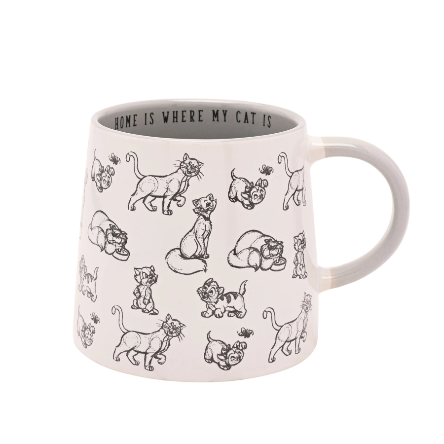 Keramische mok “Home is where my cat is” – kattenillustraties