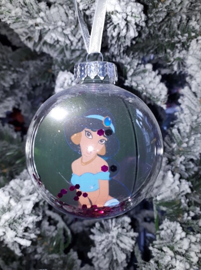 Kunststof kerstbal Jasmine - Alladin
