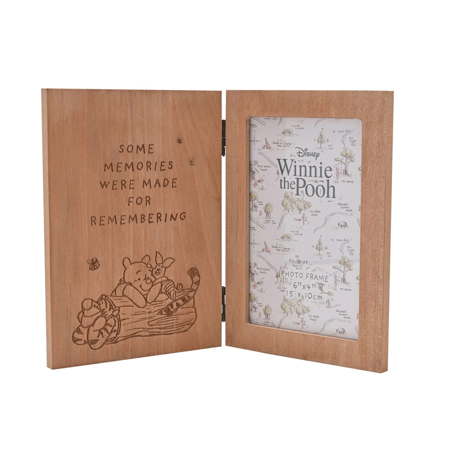 Winnie de Pooh houten fotolijst 10×15 cm – liefdevolle quote