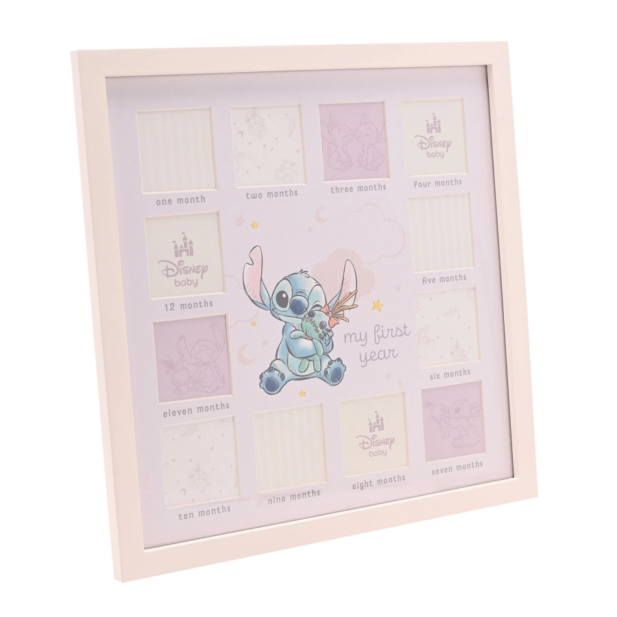 Stitch “Eerste Jaar” fotolijst – babyherinneringen in hout