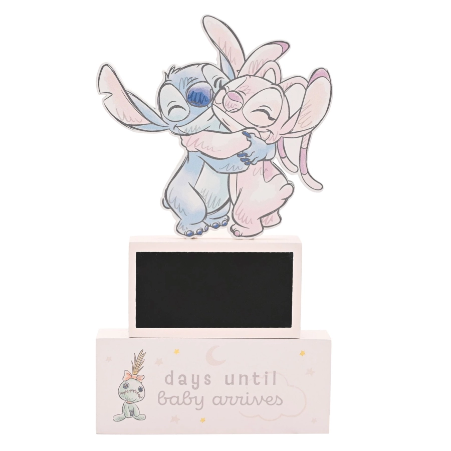 Baby-countdown wand-plaque Stitch & Angel