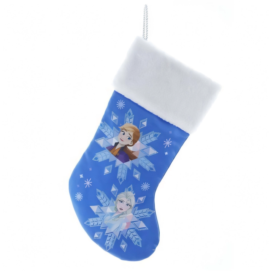 Mooie blauwe Kerstsok van Frozen met Anna en Elsa