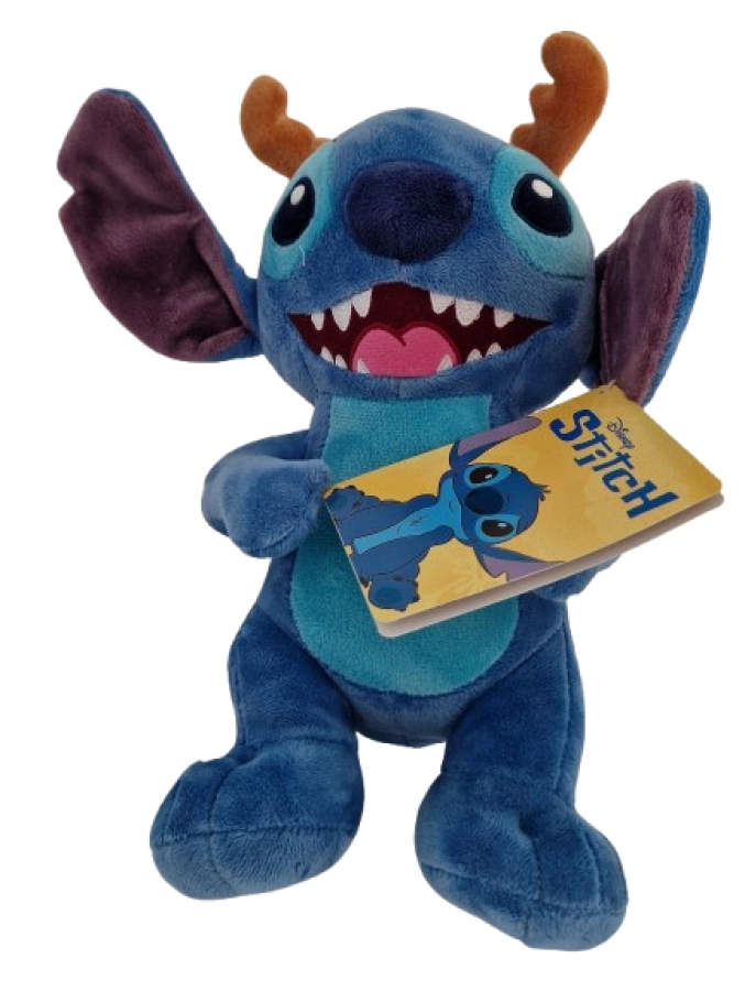 Stitch met rendiergewei knuffel 25cm