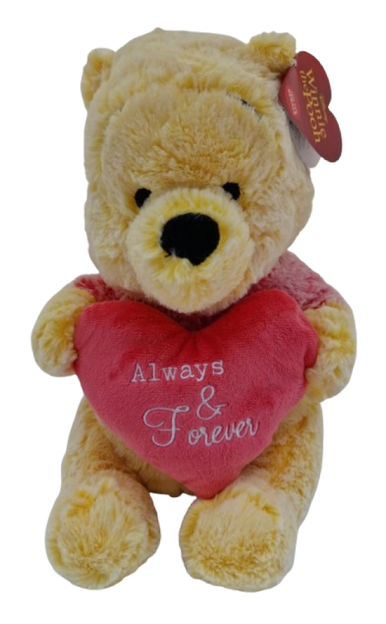 Disney Winnie de Poeh knuffel met hart – zachte pluche 30 cm