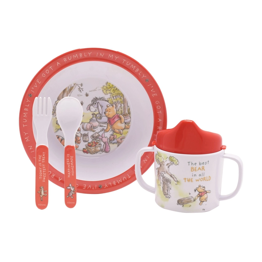 Disney Winnie the Pooh kinder servies – 4-delige melamine set