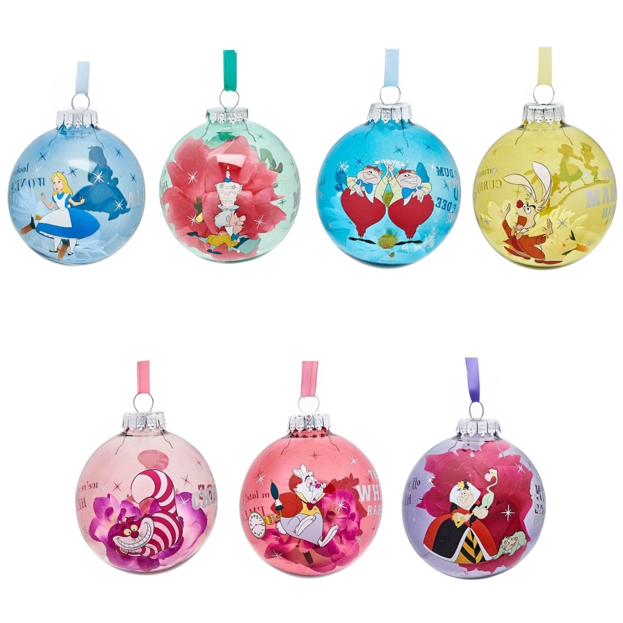 Disney Alice in Wonderland – Set van 7 Kerstballen | Kerstdecoratie