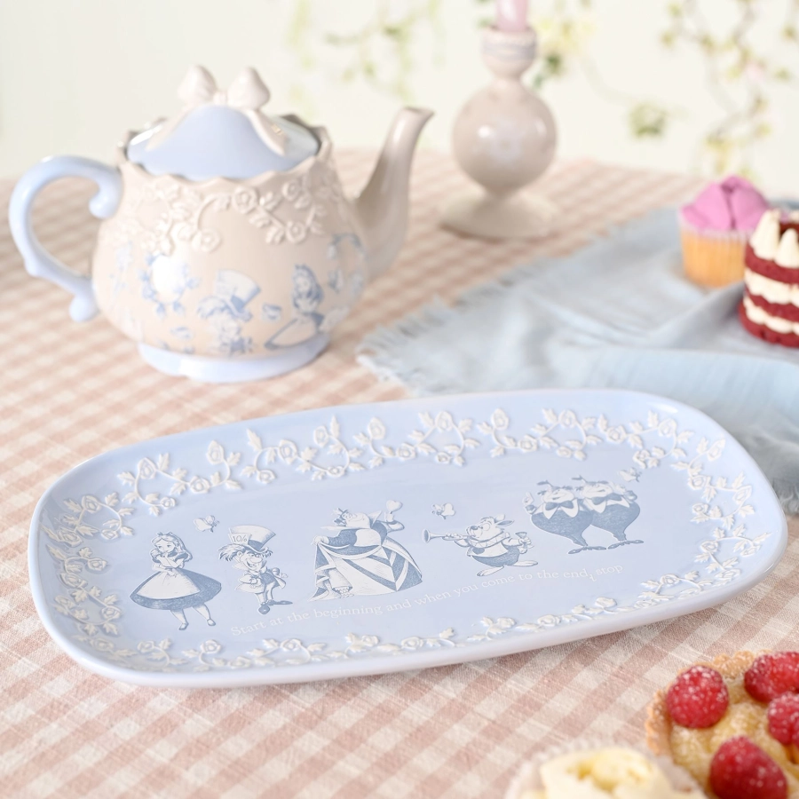 Serveerschaal Alice in Wonderland – Keramiek lichtblauw