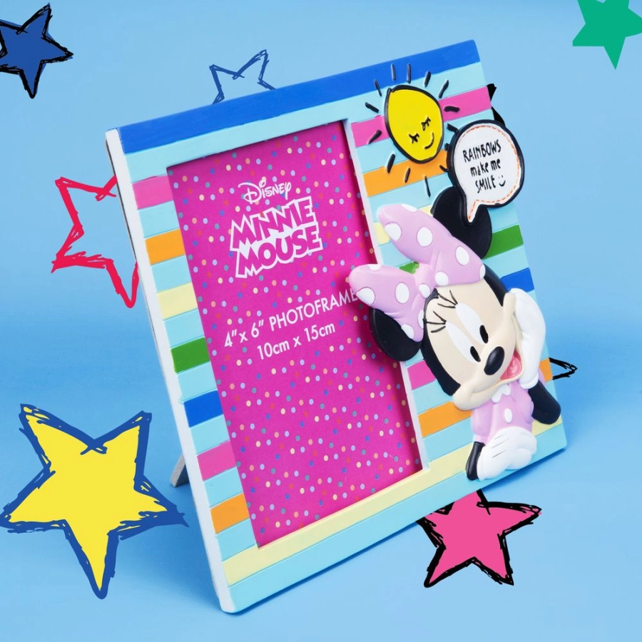 'Rainbows make me smile' fotolijstje Minnie Mouse